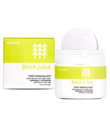 Enature Overnight Face Mask 2.4 fl.oz. - Birch Juice Hydro Sleeping Pack - Skin Care Cream with Moisturizing Nourishing Hydrating Revitalizing Toning for Dry Skin
