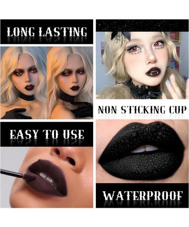 vaneria Brillant l vres liquide noir mat Collection noire gla age l vres gothique Glace l vres Pourpre hydratante de longue dur e Convient pour Halloween et le maquillage gothique.(8g 0.28 Oz) - Buy Online on GoSupps.com