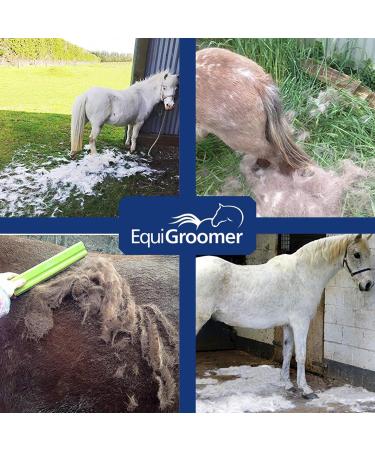 Equigroomer Self-Cleaning Fur Care Brush for Horses Gentle Effective Hair & Dandruff Removal | Safe for Sensitive Skin (Black) - Buy Online on GoSupps.com