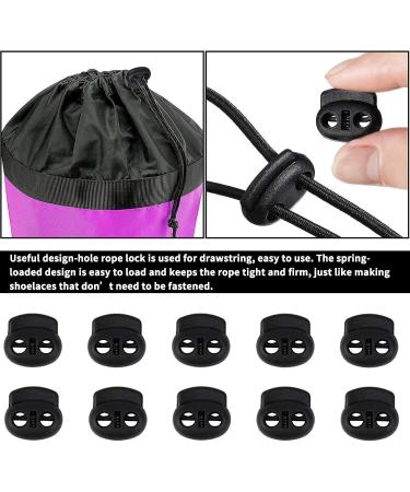 UD 40pcs Plastic Cord Locks with 18-Inch 65ft Elastic Cord Stretch String for Drawstring Shoelaces Clothing Backpack Bags (Black) - Buy Online on GoSupps.com