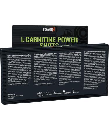 Powgen L-Carnitine Power Shots - 1000mg Carnipure + 300mg Green Tea Extract - 20-Day Supply & Free E-Book for Optimal Energy & Weight Loss - Buy Online on GoSupps.com