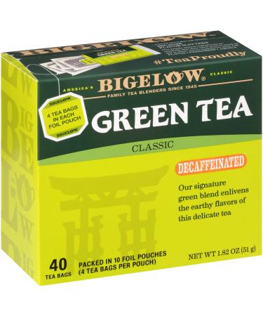 Bigelow Decaffeinated Green Tea Bags, 40 Count Box (Pack of 6) Decaf Green Tea, 240 Tea Bags Total Green Tea Decaf 40 Count (Pack of 6)