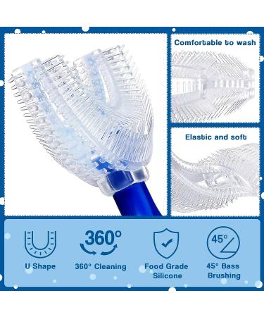U Shaped Kids Toothbrushes 2 Pcs - Soft Baby Toothbrush for Age 2-6 - 360 Degree Toddler Toothbrush with Silicone Brush Heads - Buy Online on GoSupps.com