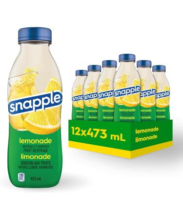 Snapple Naturally Flavoured Fruit Beverage Kiwi- Strawberry 473mL 12-Count & Naturally Flavoured Fruit Beverage Lemonade 473mL 12-Count - Buy Online on GoSupps.com