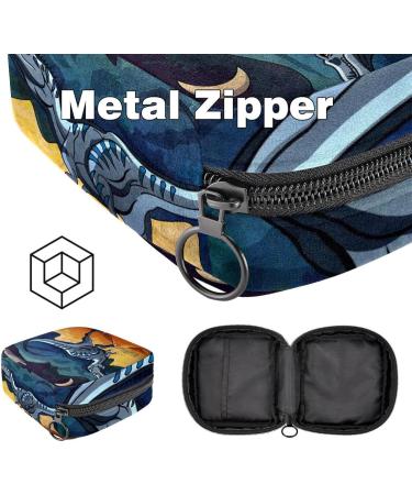 Buy Blue Jurassic Dinosaur Sanitary Napkin Storage Bag | Portable Menstrual Cup & Period Pocket for Ladies - Buy Online on GoSupps.com