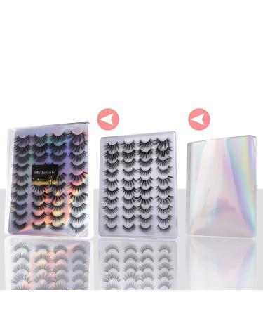 Boahankuke D False Eyelashes Multipack - 20 Pairs, 10 Styles | Natural Wispy Look, 18-20mm 3D Fluffy Crossed Faux Mink Lashes Pack for Cat eye & Round Shape - Buy Online on GoSupps.com