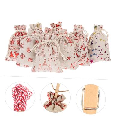 GOOHOCHY 1 Set Countdown Candy Bag Calendar Candy Bags Number Stickers Party Favor Bronzing Drawstring Bag - Buy Online on GoSupps.com