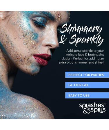 7 Color Body Glitter Paint Gel Set for Women & Girls - Holographic Shimmer Effect - Perfect for Hair, Body & Face - Ideal for Festival, Costume Party & Halloween - 10ml Tubes by Splashes and Spills - Buy Online on GoSupps.com