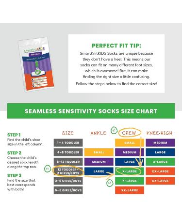 SmartKnitKIDS Seamless Sensory-Friendly Socks - 3 Pack Medium White - Buy Online on GoSupps.com