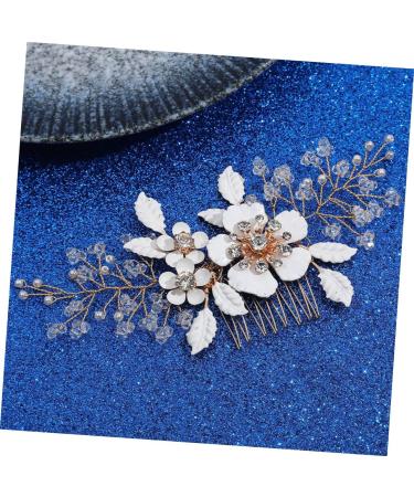 DOITOOL Hair Combs for Women Wedding Hair Comb Tiara Decor Rhinestone Hair Comb Wedding Hair Accessories Flower Hair Comb Rhinestone Hair Accessories Leaves Headgear Veil Bride - Buy Online on GoSupps.com