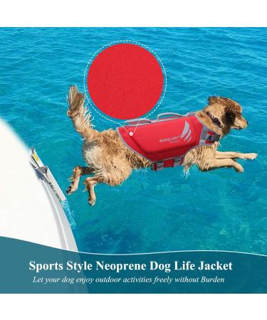 Vivaglory Dog Lifeguard Vest - Skin-Friendly Neoprene for Large Dogs | Quick Lock & D-Ring | Red L (64-71cm Chest) - Buy Online on GoSupps.com