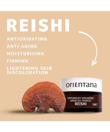 Orientana Reishi Day Cream - Vegan Anti-Aging Moisturizer for Mature Skin | 98% Natural Organic Facial Care | Reduces Folds & Pigment Spots - 50ml - Buy Online on GoSupps.com