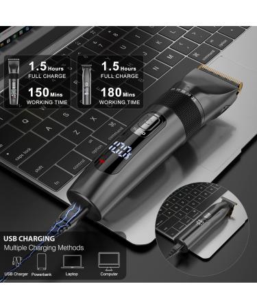Pro Hair Clipper Kit - Professional Cordless Clippers & T-Blade Trimmer for Men | Hair Cutting & Grooming Shears - Buy Online on GoSupps.com