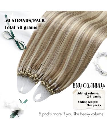 Moresoo Microring Real Hair Extensions - Brown & Blonde 1g Cold Fusion 45cm Remy Hair Thick 50g #9A/60 - Buy Online on GoSupps.com