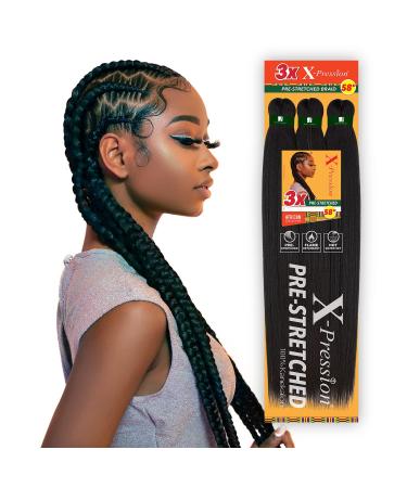 Sensationnel X-PRESTCHED 58 Braid - 3x Xpression All Kankalon Flame Retardant Hair Extensions (3T1b/Purple/Pink) - International Shipping Available - Buy Online on GoSupps.com