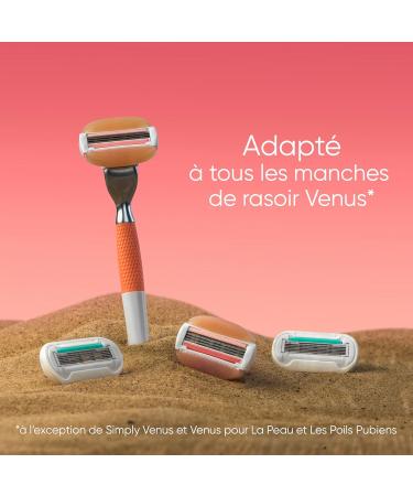 Gillette Venus Miami Sunset ComfortGlide 3x4 Razor Refills for Women 3 Blades and 2 Moisturizing Bars for a Gentle Shave Wit - Buy Online on GoSupps.com