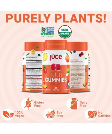 Juce Fruit Gummies with Peach Flavor - Superfood Gummies Delights for Optimal Health By Terra Kai Organics Peach 60 Count (Pack of 1) - Buy Online on GoSupps.com