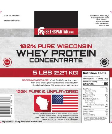 100% Pure Whey Protein 5 LB - Unflavored USA Made | 30g Protein Per Scoop | Non-China Imported - Buy Online on GoSupps.com