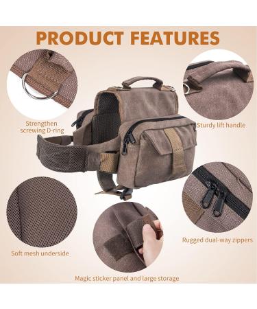 Medium Dark Yellow Dog Backpack Harness for Hiking & Travel | Medium & Large Dog Saddle Bag Rucksack with Leash - Buy Online on GoSupps.com
