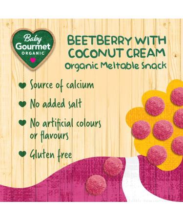 Baby Gourmet Organic Meltable Mushies Beetberry with Coconut Cream 23g - Buy Online on GoSupps.com