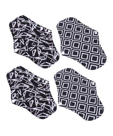 Cloth Panty Liner 4pcs Washable Pads Washable Menstrual Pad Cloth Pads Reusable Incontinence Pad Printing Napkin Heavy Pad Napkins Washable Washable Menstrual Napkin Pad