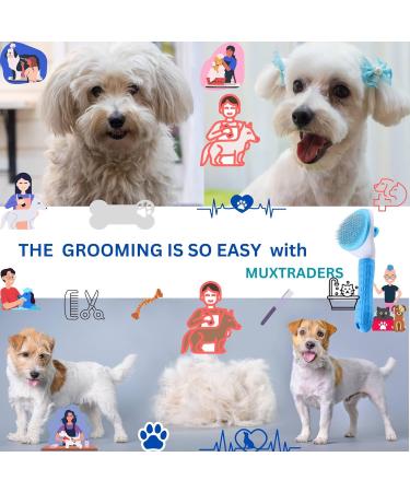 Cat Grooming Brush - Shedding & Massage Tool for Short & Long Haired Cats - Removes Mats, Tangles & Loose Fur - Blue - Buy Online on GoSupps.com