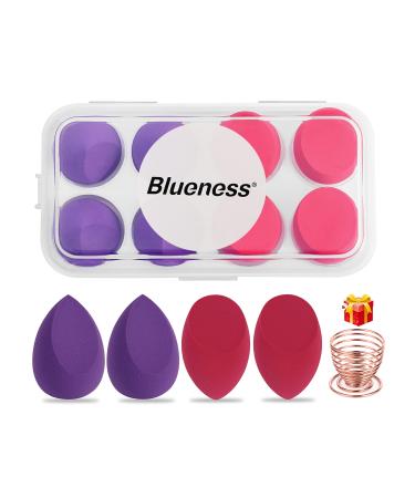 8 Pcs Makeup Sponges Blender Set - Makeup Sponges For Foundation Blender with 1 Holder Beauty Cosmetic Foundation Blending Applicator Puff  Flawless for Liquid Cream Powder (Case:8PCS  Case:Mix) 8 Count (Pack of 1) Case:...