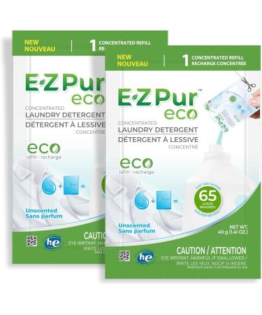 Environmentally Friendly Laundry Detergent Starter Kit 130 Loads - Includes Two 40g Refills Unscented and Empty Jug Add Water to Refills to Make 3.6L Liquid - EZ Pur Eco. - Buy Online on GoSupps.com
