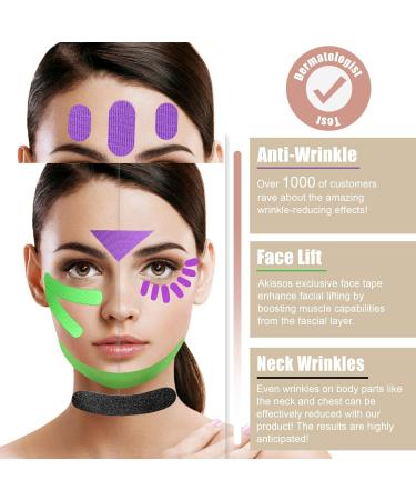 Akissos Wrinkle Tape for Face - Facial Kinesiology Tape Smile Line Patches & V Line Lifting Mask for Wrinkle Reduction - 2.5cm x 5m - Buy Online on GoSupps.com