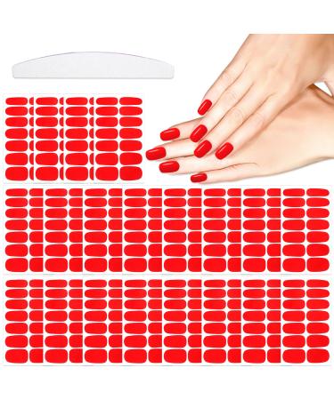 YECIRALA 20 Sheets 280 Pcs Red Nail Stickers Full Nail Wraps for Women Nail Polish Stickers for Nails Gel Nail Strips Stick On Nails Polish Strips Self Adhesive Nail Decals for Nail Art Strips Style1 Red