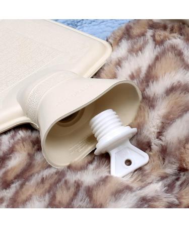 Leopard Hot Water Bottle with Soft Cover | 1L Natural Rubber | Warmth & Comfort for All - Buy Online on GoSupps.com
