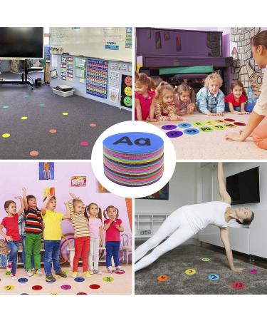 ANCHWN 26 Pieces Carpet Spot Sit Markers Number Spots Markers Classroom Carpet Dots Markers Circle Markers with Alphabet Aa-Zz  Non Slip Floor Dots Markers for Kids Students  4 inch  8 Colors - Buy Online on GoSupps.com