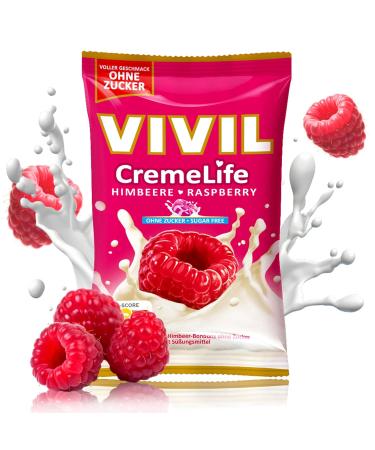 Vivil Creme Life Raspberry - Sugar-Free & Gluten-Free Fruity Cream Bonbons (15 x 110g Bags) - International Shipping Available - Buy Online on GoSupps.com