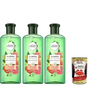 Italian Gourmet E.R. Herbal Essences Mosa Grapefruit and Mint Shampoo 250ml in collaboration with the Royal Botanic Gardens Kew 3 x 250ml + Italian Gourmet Polpa 400g