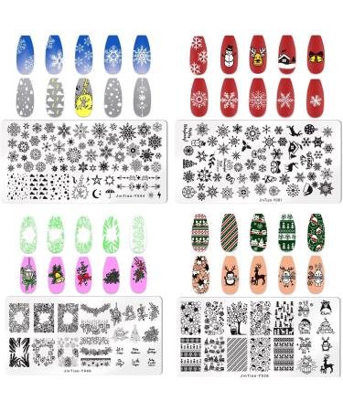 RUNRAYAY 6Pcs Christmas Theme Nail Art Stamping Plate Kit with Nail Stamper & Scraper Various Pattern Snow Elk Santa Claus Collection Nail Art Plates Set for Christmas Design DIY Print Manicure Salon B + Tools - Buy Online on GoSupps.com