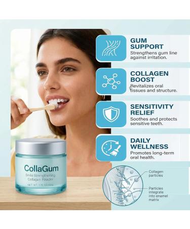 Collagum Smile Strengthening Collagen Powder Collagen Tooth - Hydroxyapatite Toothpaste Care Powder Protect Gum - Buy Online on GoSupps.com