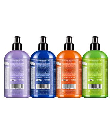 Dr. Bronner's Organic Sugar Soap Variety Pack (12 oz) - Lavender, Peppermint, Tea Tree & Lemongrass - 4-in-1 Soap for Hands, Body, Face & Hair - Organic Oils, Sugar & Shikakai Powder - Cleanses, Moisturizes & Nourishes - Buy Online on GoSupps.com