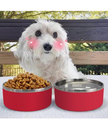 IKITCHEN 64 oz Stainless Steel Dog Bowl - Durable Non-Skid Pet Feeding Bowl - Double Wall Insulated Heavy Duty with Rubber Bottom - Medium/Large Dogs - Red - Buy Online on GoSupps.com