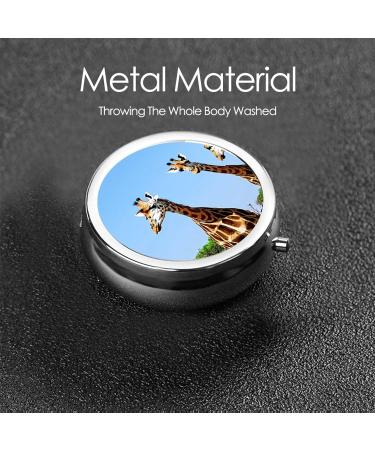 Colorful Giraffe Mini Round Pill Box - 3 Compartment Portable Organizer for Travel & Home - Buy Online on GoSupps.com