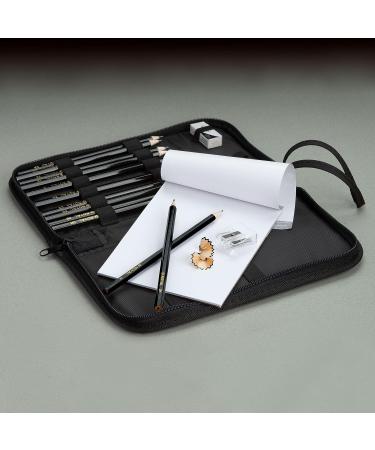 16 Piece Drawing and Sketching Pencil Set with Zippered Carrying Case - Buy Online on GoSupps.com