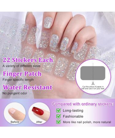 22 STK Self-Adhesive Gel Nail Polish Stickers | Long-Lasting Salon Quality Nail Foils | UV Hardened Nail Art - Buy Online on GoSupps.com