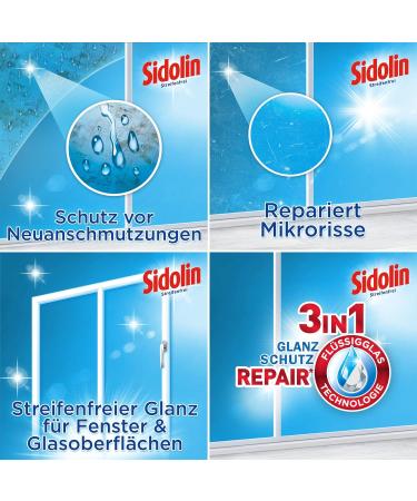 Sidolin Multi-Surface Cleaner Spray - Liquid Glass Technology for Strip-Free Shine 500ml (1-Pack) - Perfect for 25+ Surfaces - International Shipping Available - Buy Online on GoSupps.com