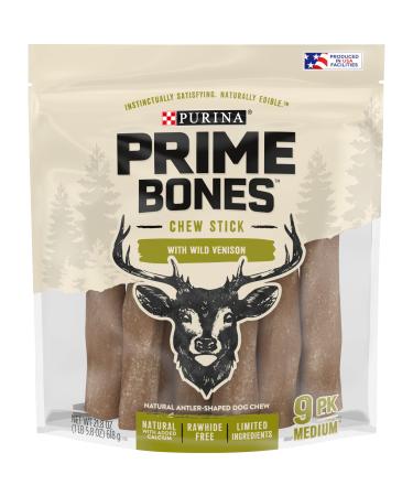 Purina Prime Bones Natural Dog Treats, Medium/Large Dog Chew Stick (Medium) Venison 9 Count (Pack of 1) - Buy Online on GoSupps.com