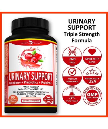 Potent Garden Urinary Support Supplements - Bladder & Urinary Tract Health for Women & Men - 60 Ct - Cranberry, Probiotics, Prebiotics - Daily Care - Buy Online on GoSupps.com