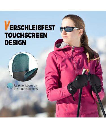 Kineed Ski Mittens for Women - Waterproof Touchscreen Winter Down Gloves - Black Snow Mittens - Buy Online on GoSupps.com