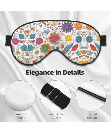 Unisex Colorful Hand Drawn Feathers Sleep Eye Mask - Soft Comfort Eye Shade for Travel Yoga & Shift Work - Buy Online on GoSupps.com