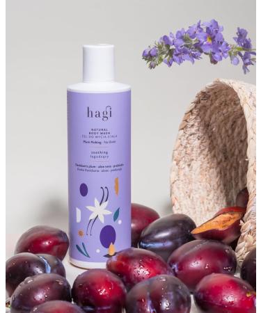 Hagi Cosmetics Plum Picking Natural Shower Gel With Australian Davidson Plum Vanilla Aloe Panthenol and Prebiotics Gentle & Moisturizing Perfect for All Skin Types 300ml - Buy Online on GoSupps.com