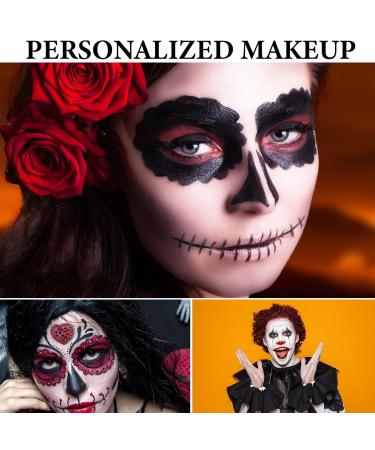 3 Colors Clown Makeup Eye Black Stick - Cream Blendable Face & Body Paint for Halloween & Sports | Red White Black - Professional Quality - Buy Online on GoSupps.com