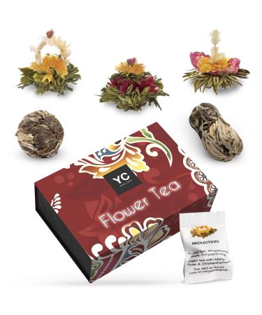Yc Yang Chai Teblumen gift set "Exhila" - green tea in a noble gift box - 6 blooming in 5 different varieties - Blooming Tea tea gift for women mother tea lover - Buy Online on GoSupps.com