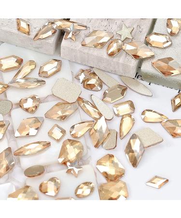 2120Pcs Champagne Gold Crystal Nail Rhinestones | Flatback Glass Gems for DIY Crafts | Nail & Jewelry Decorations - Buy Online on GoSupps.com